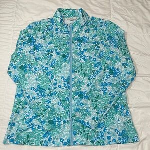 Croft & Barrow Floral Jacket - Blue and Green